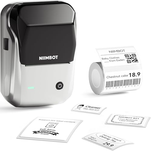 NIIMBOT B1 Etiquetadora Pegatina, Impresora de Etiquetas térmicas para Oficina, Hogar, Empresa, Máquina de etiquetado de 2 Pulgadas con 50x30mm Etiquetas'-230pcs/Rollo