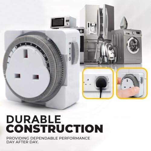 FiTspi 24 Hour Segment Timer Switch, Energy Saver Plug Standard Size, Timer Socket Switch - Image 4