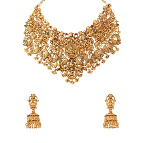 Yellow Chimes Jewellery Set for Women and Girls Golden Temple Jewellery Set Traditional | Gold Plated Choker Necklace Set | Antique Jewellery Birthday Gift for Girls & Women Anniversary Gift for Wife Yellow Chimes Jewellery Set for Women and Girls Golden Temple Jewellery Set Traditional | Gold Plated Choker Necklace Set | Antique Jewellery Birthday Gift for Girls & Women Anniversary Gift for Wife