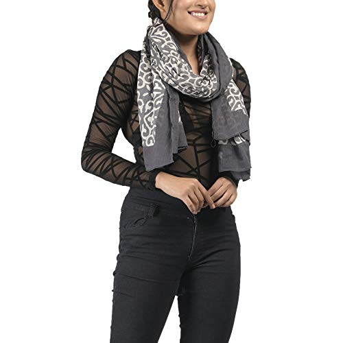 Image of AQVA Printed Cotton Scarf, Soft Scarves Stoles for Summer & Winter for Women & Girls (Size: 75 x 43 Inches)