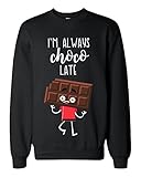 Tabla de tallas en imágenes Finest Prints I\'m Always Choco Late Scared Chocolate Bar Sudadera clásica Unisex Medium