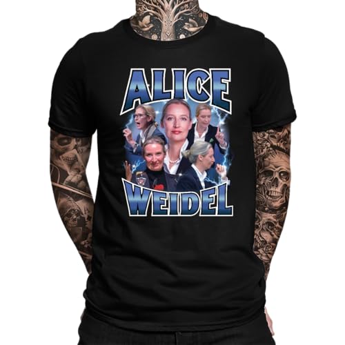 Alice Weidel AFD Demo Herren T-Shirt Schwarz XL