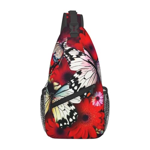 Bolso Sling para Hombre y Mujer con Estampado de Mariposas