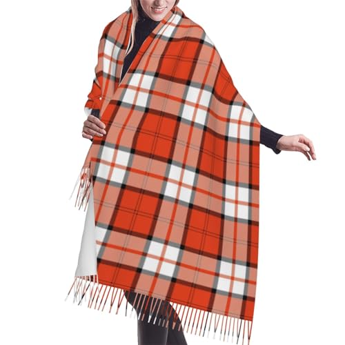 Pink And Blue Tartan Plaid Scottish Imitation Cashmere Tassel Scarf Winter Scarf Autumn Softest Classic Warm