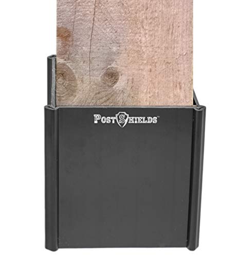 Post Shields Post Protector - This Protects Your Mailbox, Deck & Fence Posts from Damage by Lawn Maintenance Equipment - Fits Wood & Metal Posts - No Tools, Screws or Nails Needed