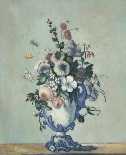Affiche toile Cézanne Fleurs dans un vase rococo tableau bureau 60x90