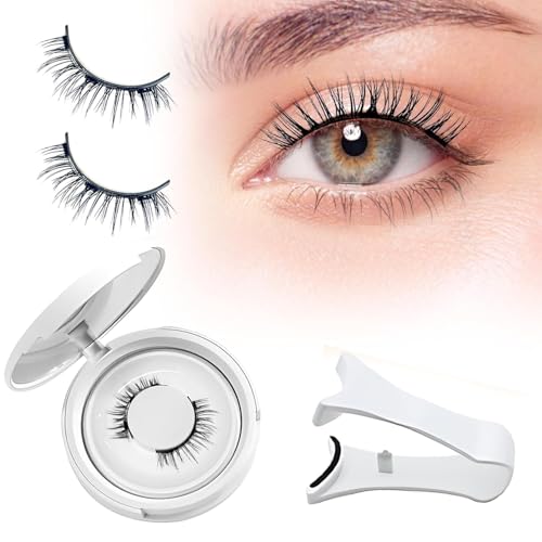 Ojos, Beauty Pestañas Magnéticas Pestañas Postizas de Aspecto Natural con Aplicador Sin Pegamento Kit de Pestañas Falsas Magnéticas Pestañas de Banda Transparente...