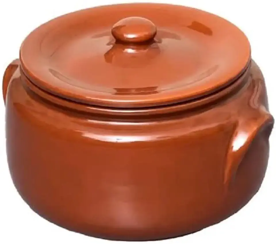 Caçarola com Asa Panela com Tampa de Barro Cerâmica Vermelha Motta Tipo Capixaba nº 3-3 Litros (1703)