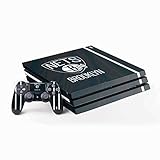 Skinit Decal Gaming Skin Compatible with PS4 Pro Console and Controller Bundle - Officially Licensed NBA Brooklyn Nets Jersey Design