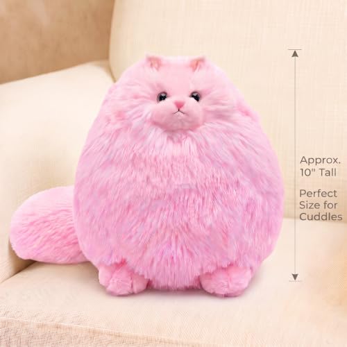 Image of Winsterch Cat Plush Stuffed Animal Toy, 10-Inch Pink Stuffed Cat for Girls