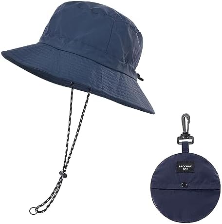 Epsoco Women's Hiking Hat with UV Protection - Packable Outdoor Sun Travel Safari Lightweight Adjustable Waterproof Rain Hat Navy Blue