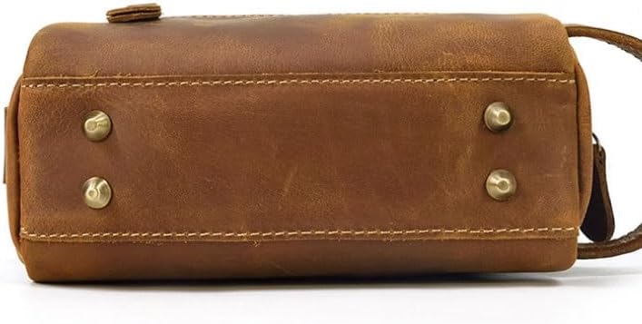 Toilet Bag Genuine Leather Large Capacity Hand Held Makeup Storage image 3
