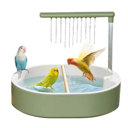 Genikeer Douche Oiseau,pour Perruche - Fontaine Bassin Eau pour Lovebird Cockatiel Cockatoo Conure Expérience Baignade