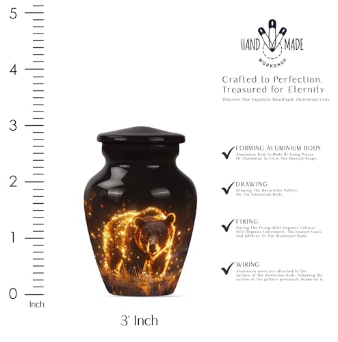 Image of Bear Urn - Small Urns for Human Ashes - Cremation Urns for Human Ashes Adult Female - Ashes Urn Adult - Urn for Dad - Decorative Urns (3 inch Pack of 1)