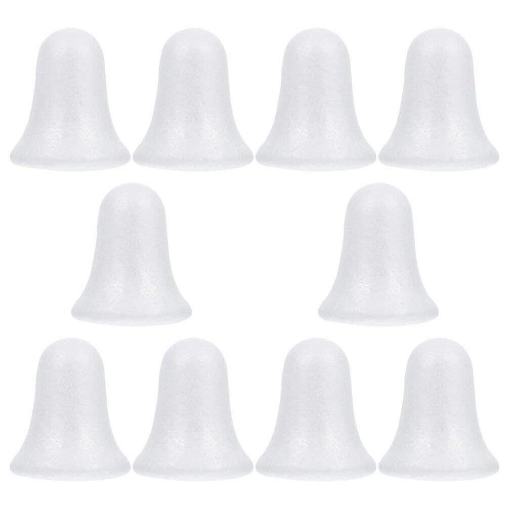Didiseaon Christmas Bell Styrofoa-m Ball, White Balls Christmas Foam Bell Foam Balls for Arts Crafts Projects Christmas Party Decoration Supplies 10pcs