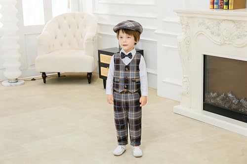 Image of Baby Boys' 4-Piece Vest Set with Dress Shirt, Vest, Pants, and Tie