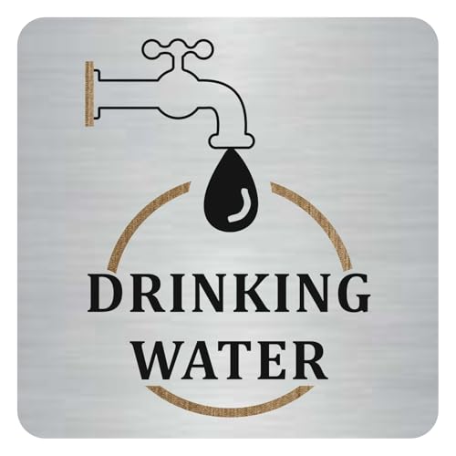 Image of Drinking Water Sign, 8x8 Inch, Durable Steel, Dual Mount