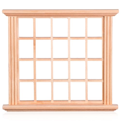 Fenêtre de maison de poupée 1:12 en bois naturel POPETPOP
