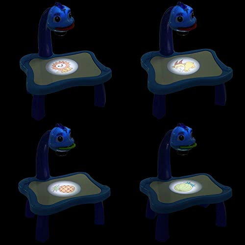 Image of Vikrida Painting Toy Fun Learning Desk Set, Multi-Function Kids Electric Projector Lamp, Blue Color