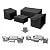 Baner Garden Patio Furniture Covers,Outdoor Furniture Cover Waterproof,Patio Furniture Set Covers for 4 Piece Outdoor Conversation Set,Patio Covers Set-XX-Large (Black)