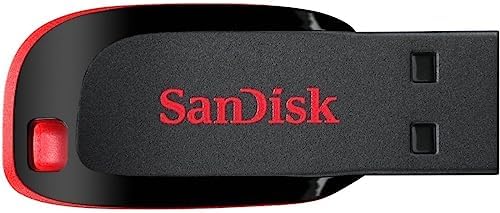 SanDisk Cruzer Blade 16GB, USB 2.0, Flash drive, Pendrive, Red, 5Y Warranty (SDCZ50-016G-I35)