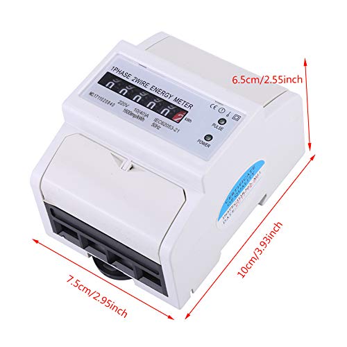 Image of Single Phase DIN Rail Energy Meter, 220V 10(40) A 6-Digit LCD