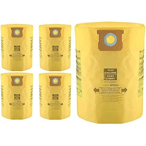 Gudotra 5 Pack Type G Vacuum Bags for 15-22 Gallon Shopvac Wet Dry Vacuum Disposable Dust Collection Bags Replacement Part VF2008 90663 906-63-00 9066300 Cover