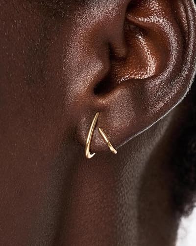 Gold Earrings for Women Trendy 14K Gold Plated Stud Earrings Dainty Minimalis Hypoallergenic Earrings Jewelry Gifts for Her2