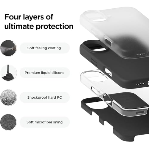 Image of SBMS Liquid Silicone Case for Apple iPhone 16 6.1-Inch, Silky-Soft Touch Full-Body Protective Phone Case, Shockproof Back Cover Case Pouch for iPhone 16 (Black)