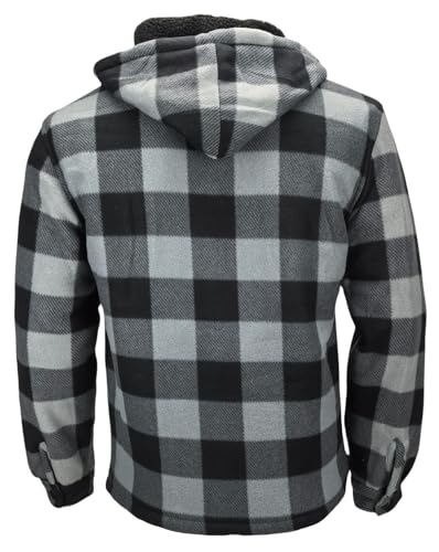 Image of Winter Flannel Fleece Jackets for Men Plaid Warm Sherpa Lined Coats