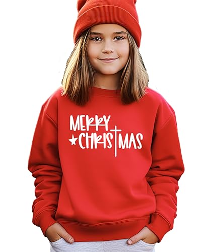 Olive Loves Apple Merry Christmas Cross Sweater Religious Holiday Pullover2