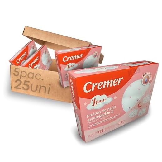 Fralda de Pano Estampada Dupla Camada Cremer Luxo 25 Unidades (5 Pacotes com 5 Unidades)