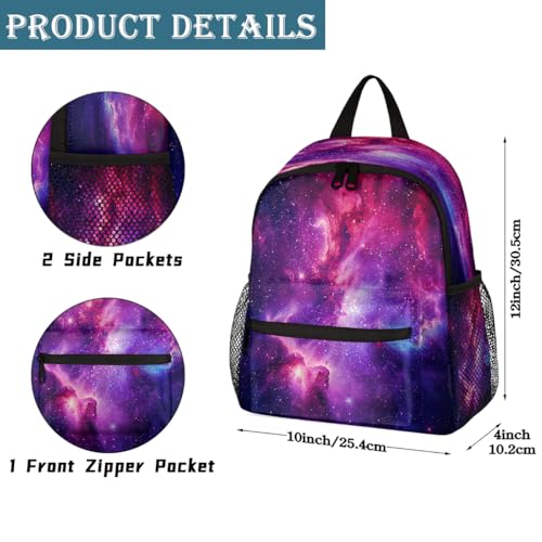 Toddler Backpack for Girls Boys Kids Pink Purple Galaxy Mini Backpack School Bookbag Cute Preschool Backpacks with Chest Strap2