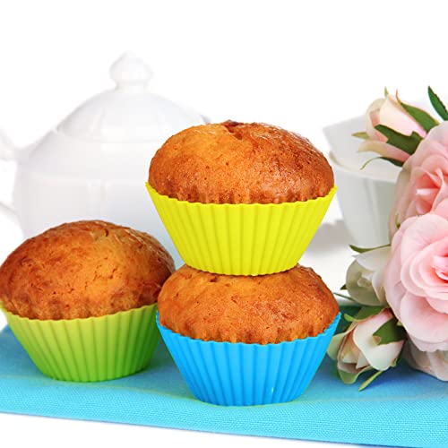 Sawysine 90 Pcs Silicone Baking Cups Bulk Cupcake Liners Muffin Mini Dessert Reusable Nonstick Food Molds Pastry Kitchen Supplies Round Rectangular Square Christmas Xmas Party #TOP3