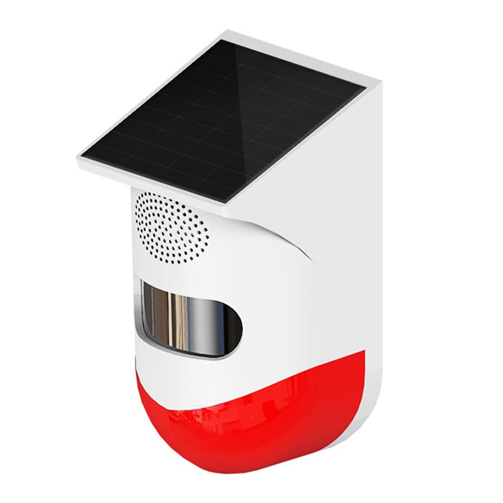 VILLCASE Solarbetriebener Infrarot Alarm für Außenbereich mit Infrarotsensor Ip67 Starker Alarm Abs/silizium Bewegungsmelder Garage