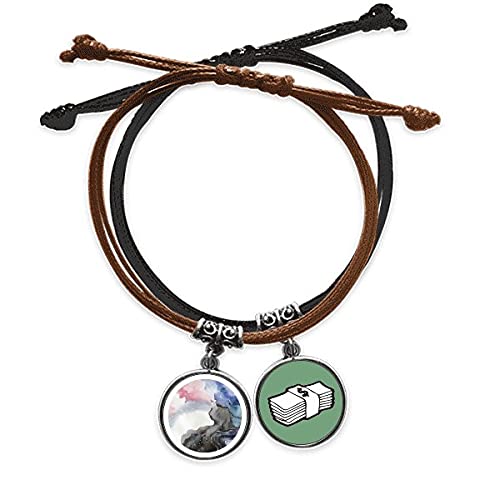 Pulsera de cuero estilo acuarela abstracta para tus looks diarios