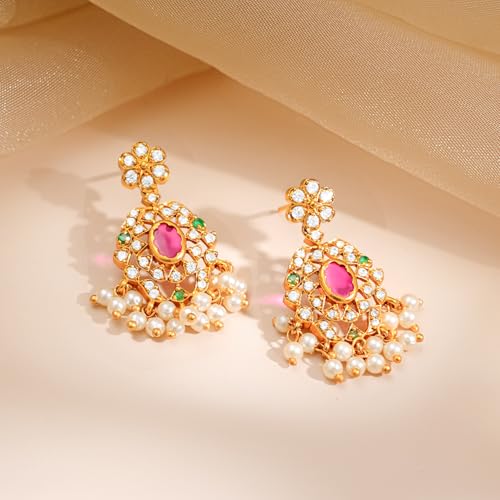 Image of Rubans Choker Set Gold Plated Kundan Traditional Jewellery Gift for Women & Girls