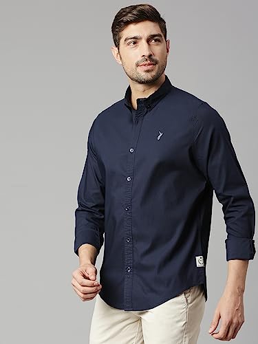 Image of Thomas Scott Men's Cricket Club Collection Classic Regular Fit Twill Shirt | 100% Cotton Long Sleeve Solid Shirt with Button Down Collar (Available in Plus Size)