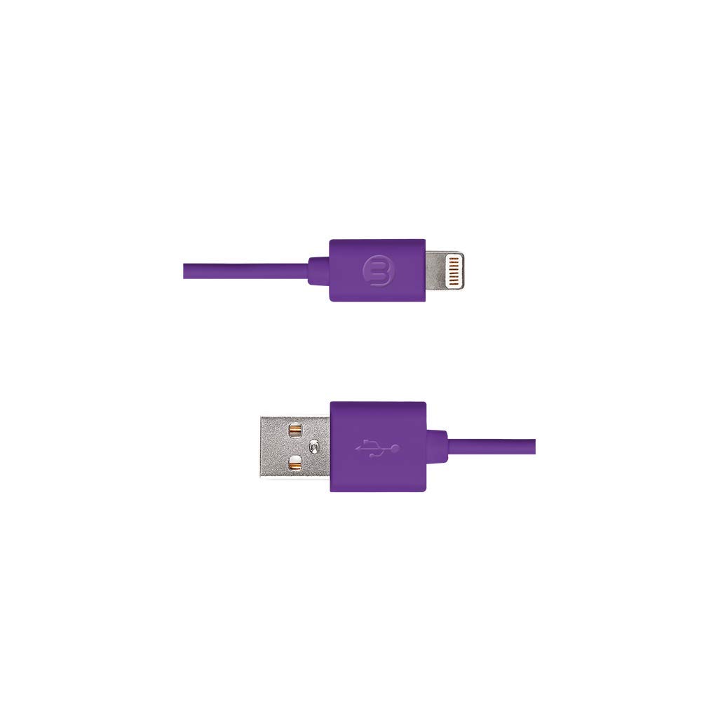 Mojue 3Dk34 Lightning Şarj Kablosu, 1 metre,Mor