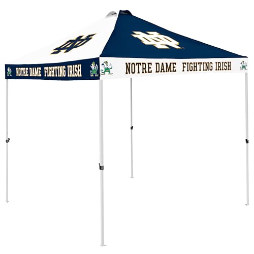 Logo Brands NCAA Notre Dame Fighting Irish 9 x 9 Foot Pinwheel Tailgating Canopy, Navy/White, One Size
