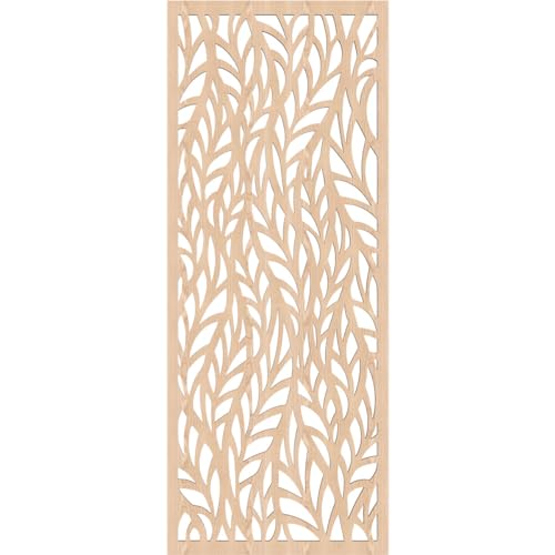 Image of Ortonville Decorative Pierced Fretwork Wood Wall Panels, 19 3 /8 inchW x 49 3 /8 inchH x 3 /8 inchT, Red Oak