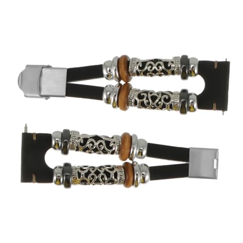 Bracelet montre en cuir et métal Gadpiparty ajustable pour homme et femme