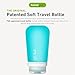 humangear GoToob+ (Large) | Refillable Silicone Travel Bottle | Locking Lid | Food-Safe Material | Aqua, Large (3.4 fl.oz.; 100ml)