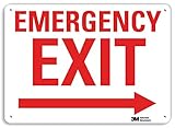 SmartSign “Emergency Exit” Sign with Right Arrow | 10' x 14' 3M Reflective Aluminum