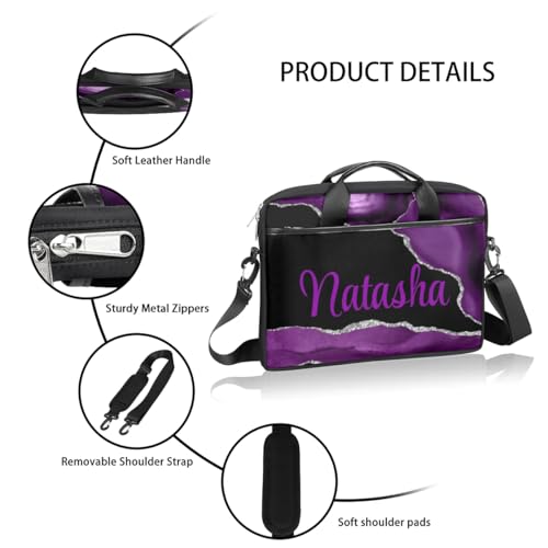 Personalized Laptop Bag Case Briefcases Shoulder Bag for Women, Custom Computer Cases for Laptops Hot Pink Flower4