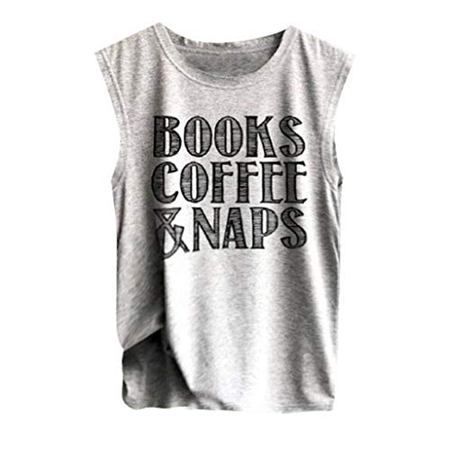 Women's Tank Tops Graphic Tees Good Vibes Loose Fit Sleeveless Crew Neck T Shirts Tops Gray