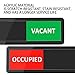MIKMAYTOO Privacy Sign, Vacant Occupied Sign for Home Office Restroom Conference Hotels Hospital, Slider Door Indicator Tells Whether Room Vacant (115 INCH, Black)
