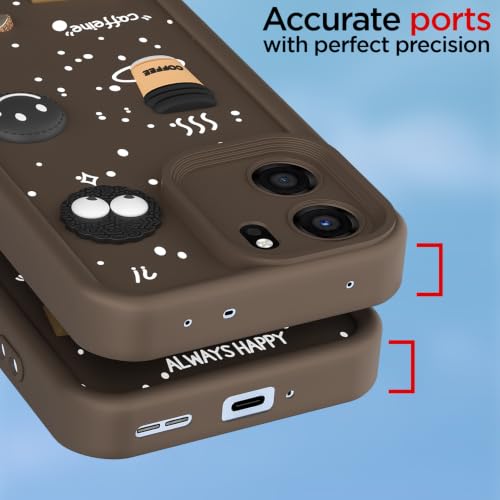 Image of Pikkme Back Cover for OnePlus Nord CE 6 5G | 3D Bear Silicone Cute & Fun Coffee Cartoon | Full Body Protection Bumper Case (Brown)