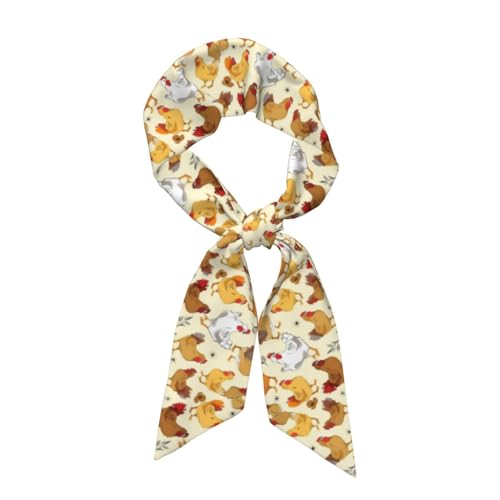 Brood Of Chickens Print Fashion Neck Scarfs For Women Head Scarf Fashion And Lightweight Headdress