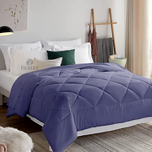 Image of Filbert Microfiber 250 GSM Diamond Stitch Double Bed Comforter Blanket for All Season Light Weight (90 inch x 100 inch Inches /228cm x 254cm) - Comforter Double Bed|Medium Blue